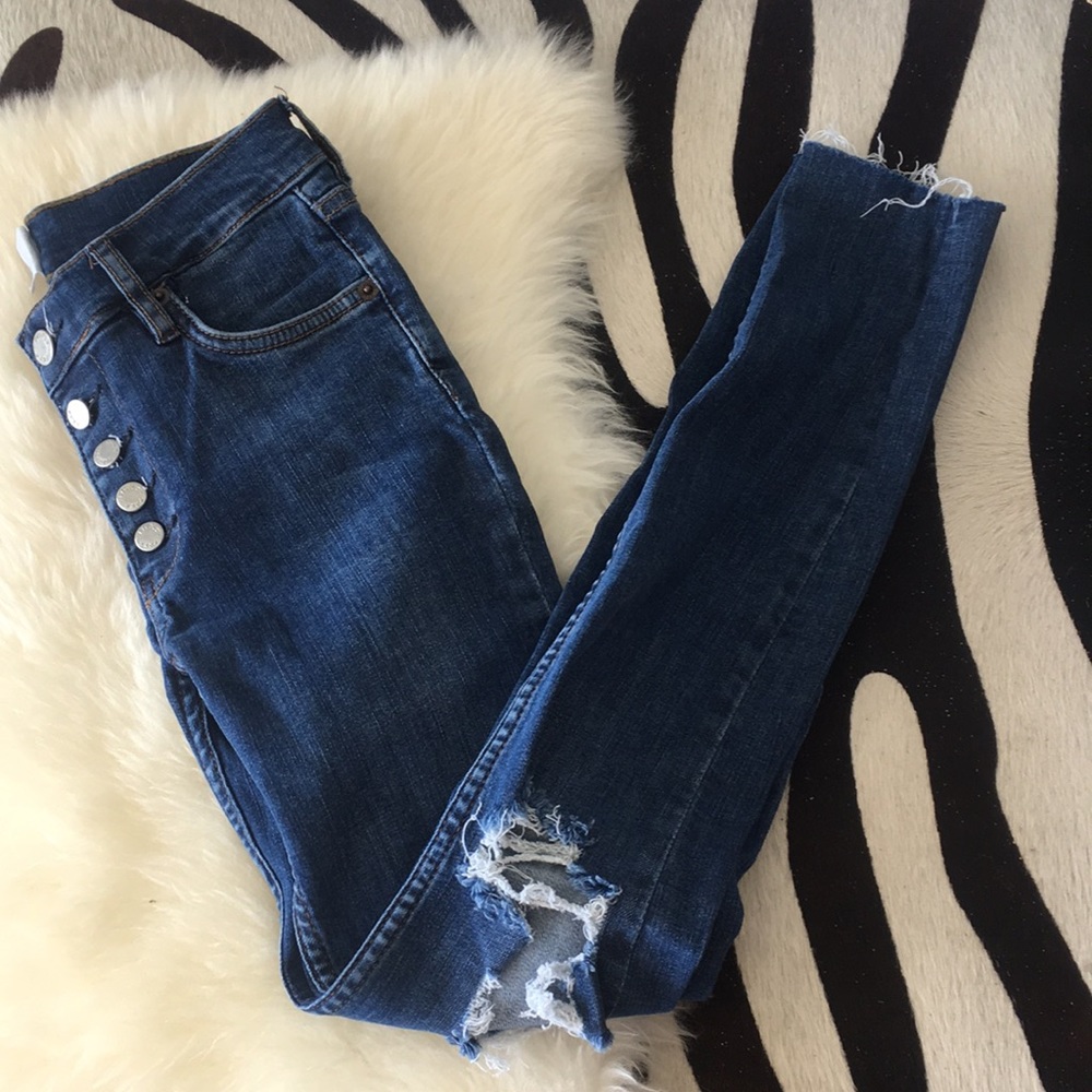 Free People Distressed Skinny Jeans